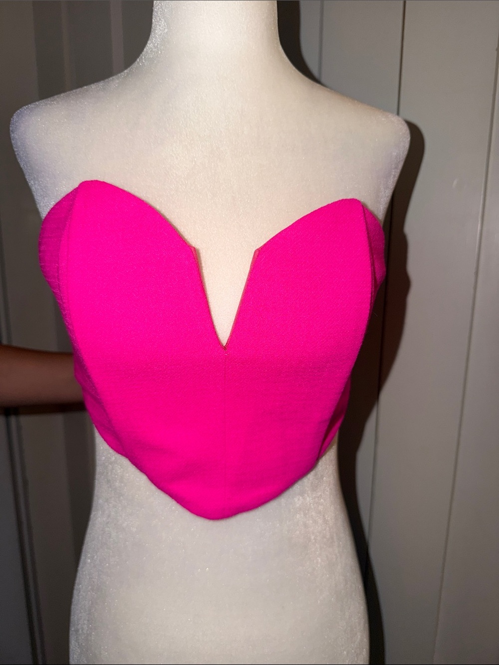 NWT Strapless Sweetheart Neon Pink Bustier Top XS